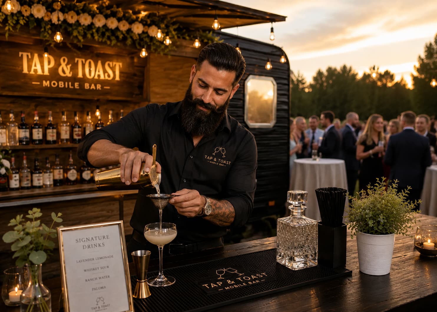 Bartending at Tap & Toast event