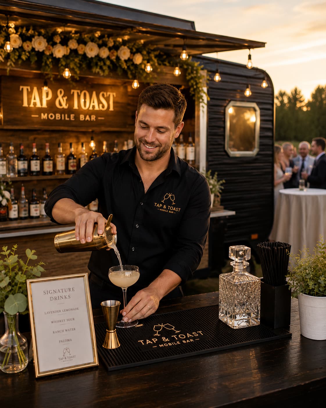 Bartending at Tap & Toast event
